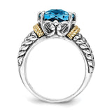 Sterling Silver With 14K Swiss Blue Topaz Ring from Miles Beamon Jewelry - Miles Beamon Jewelry