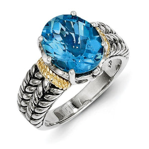 Sterling Silver With 14K Swiss Blue Topaz Ring from Miles Beamon Jewelry - Miles Beamon Jewelry