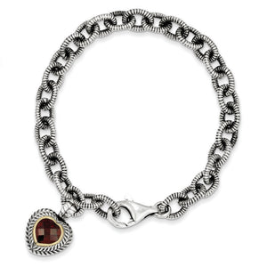 Sterling Silver with 14k Garnet Bracelet from Miles Beamon Jewelry - Miles Beamon Jewelry