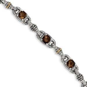 Sterling Silver With 14K Smoky Quartz Bracelet from Miles Beamon Jewelry - Miles Beamon Jewelry