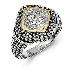 Sterling Silver With 14K 1/10ct.  Diamond Ring from Miles Beamon Jewelry - Miles Beamon Jewelry