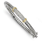 Sterling Silver With 14K Diamond Hoop Earrings from Miles Beamon Jewelry - Miles Beamon Jewelry