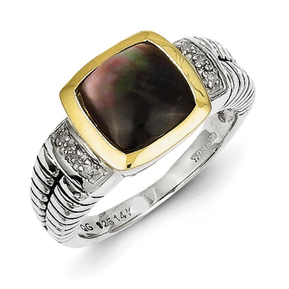 Sterling Silver With 14K Black Mother Of Pearl Ring from Miles Beamon Jewelry - Miles Beamon Jewelry