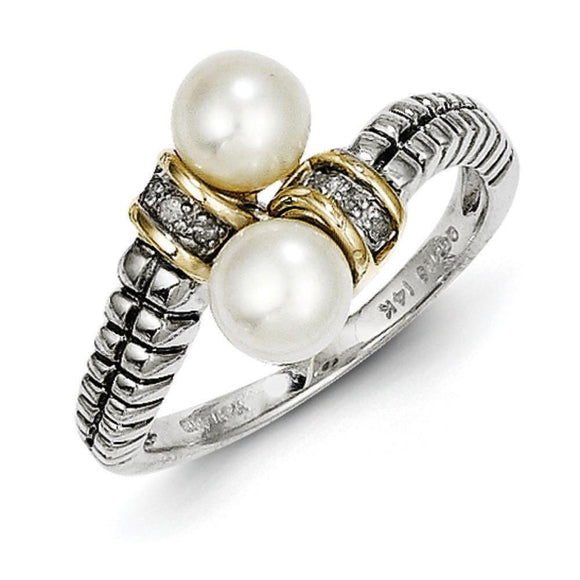 Sterling Silver With 14K Freshwater Cultured Pearl Ring from Miles Beamon Jewelry - Miles Beamon Jewelry