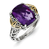 Sterling Silver With 14kY Amethyst Hinged Bracelet from Miles Beamon Jewelry - Miles Beamon Jewelry