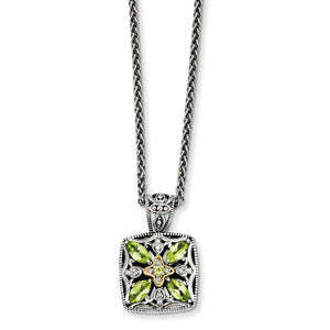 Sterling Silver With 14K Peridot Necklace from Miles Beamon Jewelry - Miles Beamon Jewelry