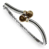 Sterling Silver With 14K Smoky Quartz Bangle Bracelet from Miles Beamon Jewelry - Miles Beamon Jewelry