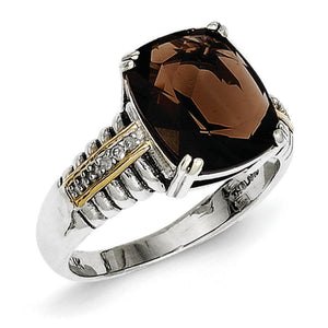 Sterling Silver With 14K Smoky Quartz Ring from Miles Beamon Jewelry - Miles Beamon Jewelry