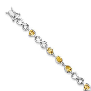 Sterling Silver Oval Heart Citrine Bracelet from Miles Beamon Jewelry - Miles Beamon Jewelry