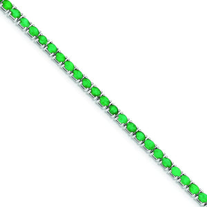 Sterling Silver Oval Emerald Bracelet from Miles Beamon Jewelry - Miles Beamon Jewelry