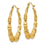 14K Yellow Gold Bamboo Hoop Earrings from Miles Beamon Jewelry - Miles Beamon Jewelry