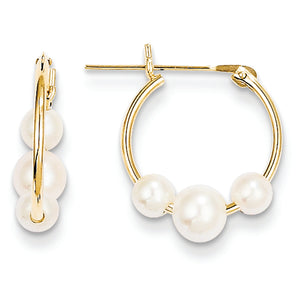 14K Yellow Gold Madi K Freshwater Cultured Pearl Hoop Earrings