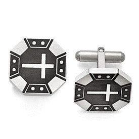 Stainless Steel  Cross Cuff Links from Miles Beamon Jewelry - Miles Beamon Jewelry