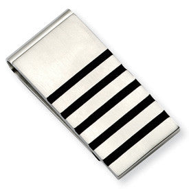 Stainless Steel With Rubber Accents Money Clip from Miles Beamon Jewelry - Miles Beamon Jewelry