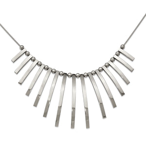 Stainless Steel Bars And Beads Necklace
