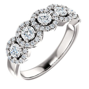 14K White Gold  Round Diamond Engagement Ring 