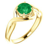 14k White Gold Round Chatham Lab-Grown Emerald Ring from Miles Beamon Jewelry - Miles Beamon Jewelry