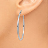 14K White Gold Lightweight Hoop Earrings from Miles Beamon Jewelry - Miles Beamon Jewelry