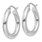 14K White Gold Tube Hoop Earrings 