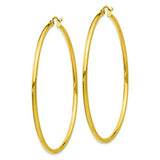 14K Yellow 2 MM Round Hoop Earrings from Miles Beamon Jewelry - Miles Beamon Jewelry