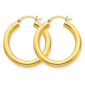14K 4mm Lightweight Round Hoop Earrings– MBJ Consignment & Company