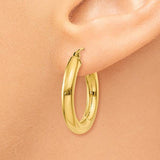 14K Yellow 4 MM X 25 MM Tube Hoop Earrings from Miles Beamon Jewelry - Miles Beamon Jewelry