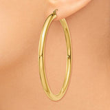 14K Yellow 4 MM Lightweight Round Hoop Earrings from Miles Beamon Jewelry - Miles Beamon Jewelry