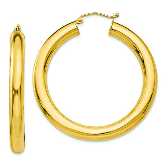 14K Yellow 5 MM Lightweight Hoop Earrings 