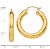 14K Yellow 5 MM Tube Hoop Earrings from Miles Beamon Jewelry - Miles Beamon Jewelry