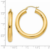 14K Yellow 5 MM Tube Hoop Earrings from Miles Beamon Jewelry - Miles Beamon Jewelry