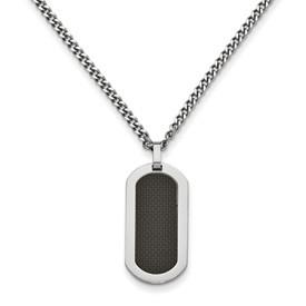 Titanium With Black CArbon Fiber Inlay Necklace from Miles Beamon Jewelry - Miles Beamon Jewelry