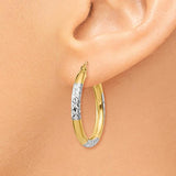14K Yellow Gold Two-Tone Hoop Earrings from Miles Beamon Jewelry - Miles Beamon Jewelry