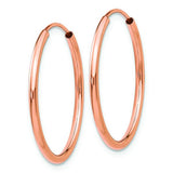 14K Rose Gold Polished Endless Tube Hoop Earrings from Miles Beamon Jewelry - Miles Beamon Jewelry