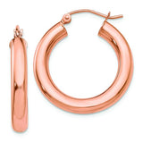 14K Rose Gold Tube Hoop Earrings 