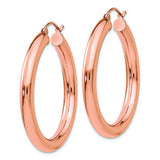 14K Rose Gold Tube Hoop Earrings