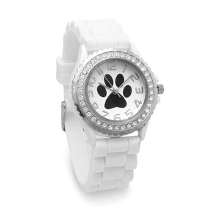 White Silicone Paw Print Fashion Watch from Miles Beamon Jewelry - Miles Beamon Jewelry