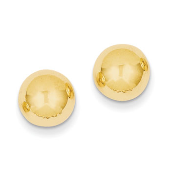14k Yellow Gold Ball Post Earrings