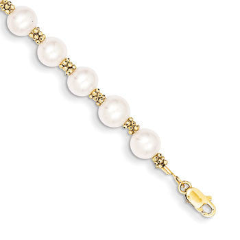 14K Yellow Gold FW Cultured Pearl Bracelet 