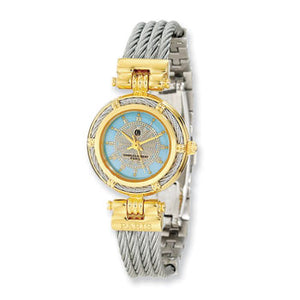 Charles Hubert MOP Dial W/Stainless Steel Wire Bangle Watch