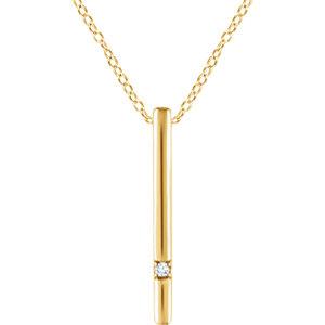14K Yellow Gold Diamond Bar Necklace 