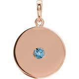 Sterling Silver Aquamarine Disc Pendant from Miles Beamon Jewelry - Miles Beamon Jewelry