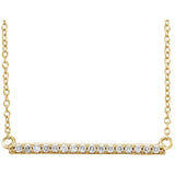 14K White Diamond Bar Necklace from Miles Beamon Jewelry - Miles Beamon Jewelry