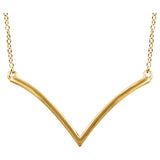 14K White "V" Necklace from Miles Beamon Jewelry - Miles Beamon Jewelry