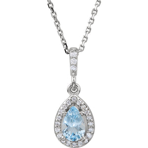 14k White Aquamarine Necklace from Miles Beamon Jewelry - Miles Beamon Jewelry