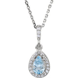 14k White Aquamarine Necklace from Miles Beamon Jewelry - Miles Beamon Jewelry