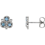 Sterling Silver Aquamarine Three-Stone Earrings from Miles Beamon Jewelry - Miles Beamon Jewelry
