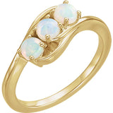 14K White Gold Opal Three Stone Ring from Miles Beamon Jewelry - Miles Beamon Jewelry