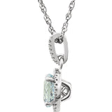14k White Aquamarine & 1/10 CTW Diamond 18" Necklace from Miles Beamon Jewelry - Miles Beamon Jewelry
