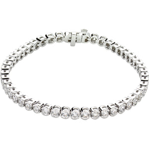 14K White Gold Diamond Line Bracelet 