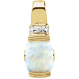 14K Yellow Opal & Pink Tourmaline Pendant from Miles Beamon Jewelry - Miles Beamon Jewelry